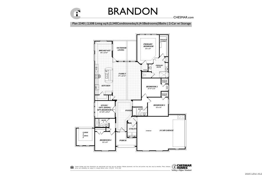 2D floor plan layout of this home in Sienna Lakes, San Antonio, TX (Image 5).