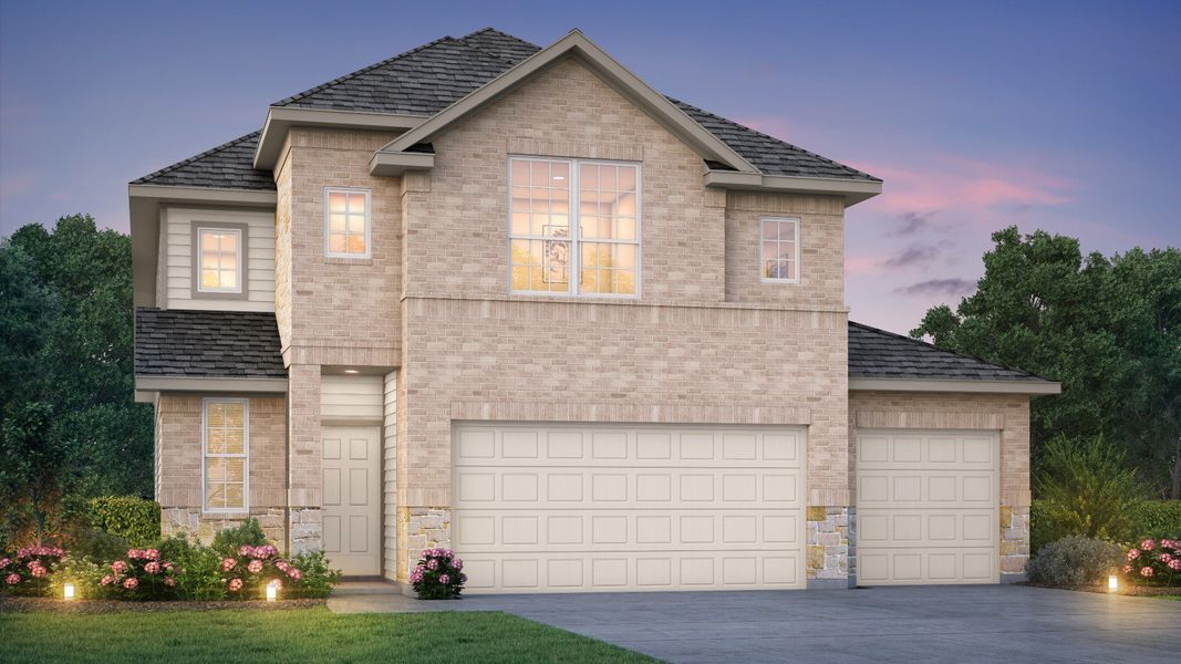 Representative exterior photo of a completed home built from the The Wisteria by Legend Homes in Hunters Ranch, San Antonio, TX (Image 23).