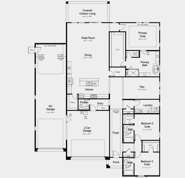 2D floor plan layout for the Lark by Taylor Morrison in Verdin Odyssey Collection, Phoenix, AZ (Image 3).