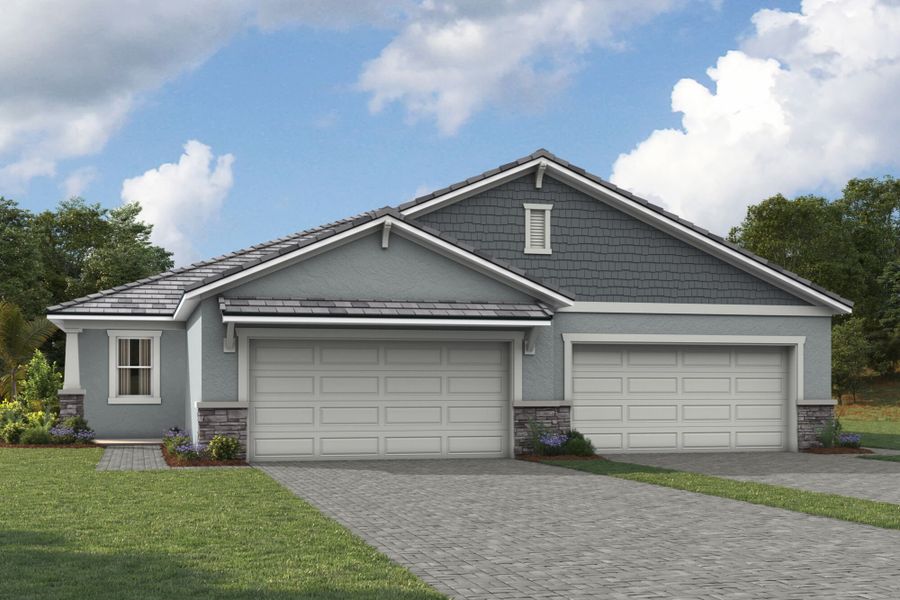Representative exterior photo of a completed home built from the Maya by Mattamy Homes in Wellen Park, Venice, FL (Image 2). Representative exterior photo of a completed home built from the Maya by Mattamy Homes in Wellen Park, Venice, FL (Image 2).