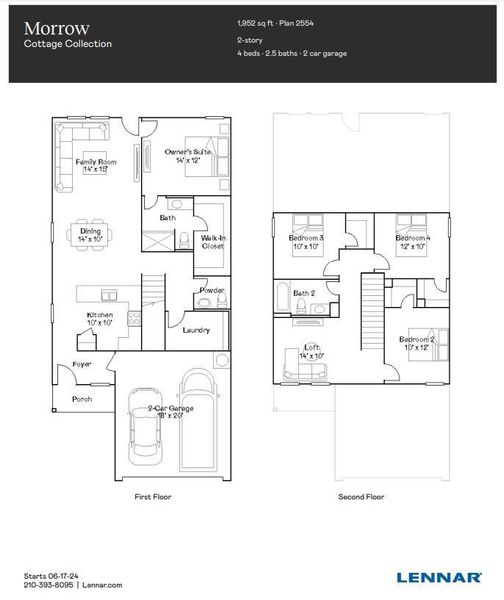 2D floor plan layout of this home in Caney Mills, Conroe, TX (Image 2).