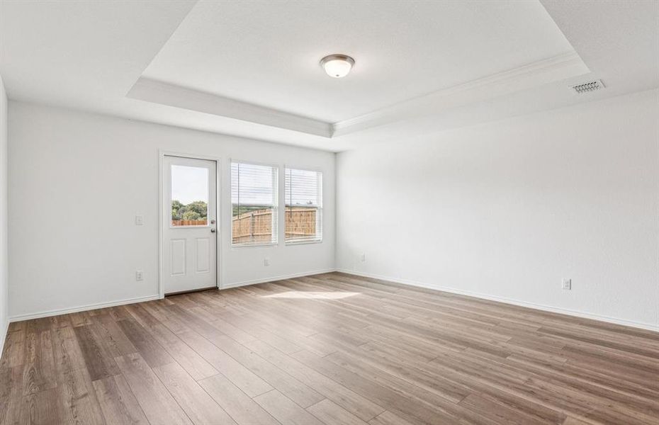 Gathering room with tray ceiling Gathering room with tray ceiling