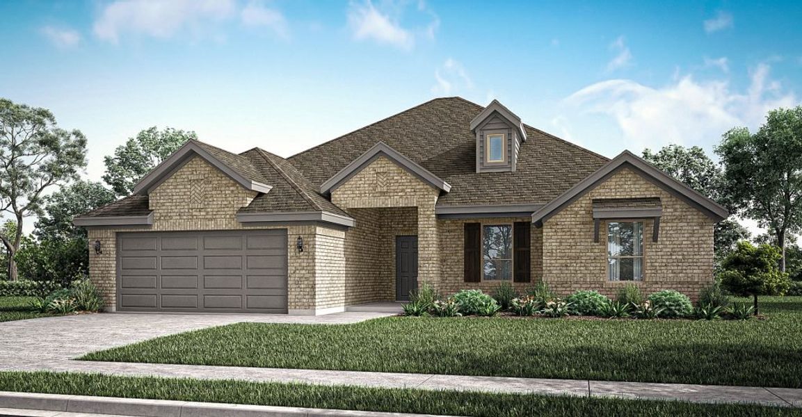 Front exterior of a new home in Mountain Valley, Burleson, TX, highlighting curb appeal (Image 1). Front exterior of a new home in Mountain Valley, Burleson, TX, highlighting curb appeal (Image 1).