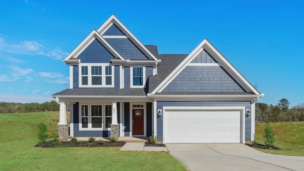Representative exterior photo of a completed home built from the Middleton by DRB Homes in Woodglen, Piedmont, SC (Image 19).