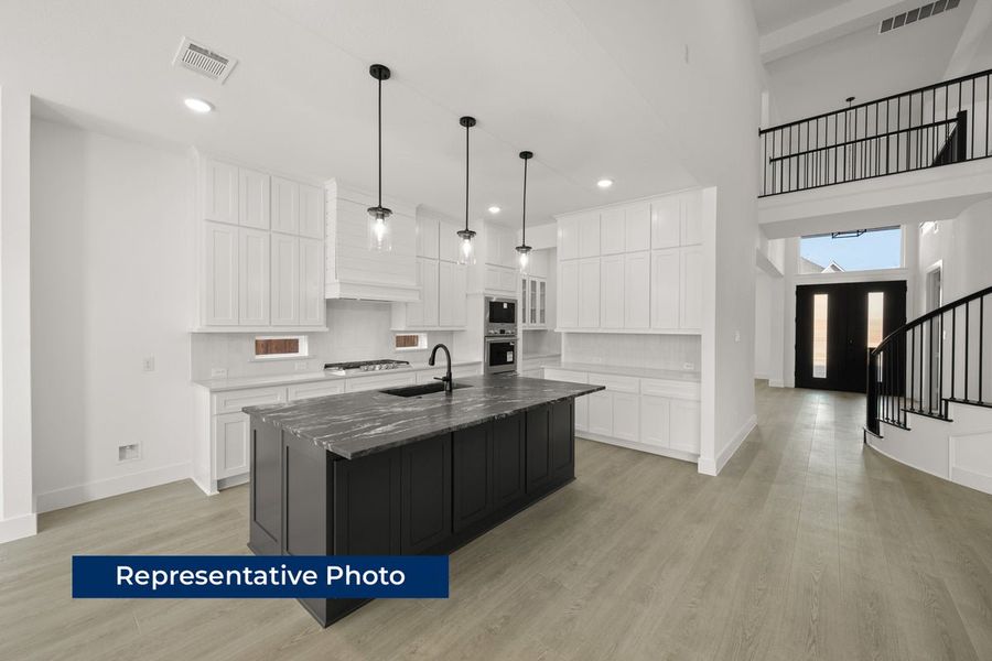 Representative furnished interior of a home built from the Stonebriar 2FSW (w/Media) by First Texas Homes in High Country, Burleson (Image 6).