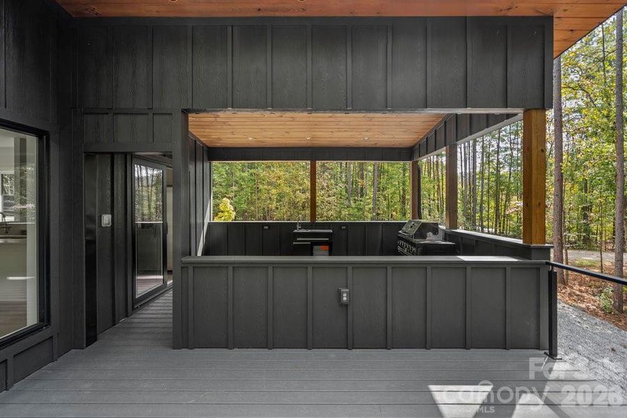 Exterior details and patio area of a home in , Union Mills (Image 23).