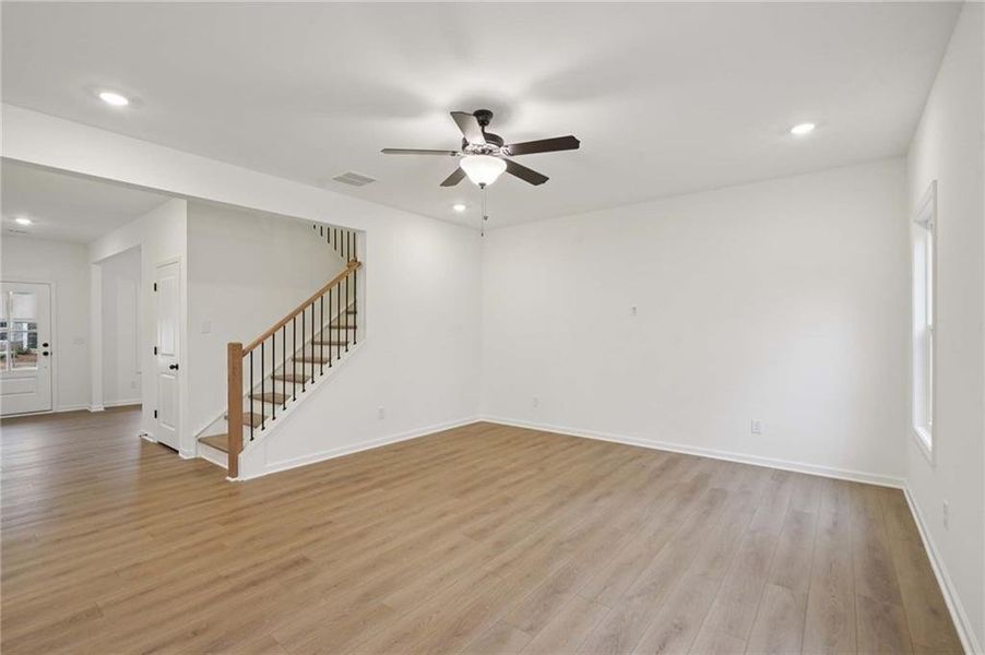 Spacious, unfurnished interior of a new home in Eastlyn Crossing, Flowery Branch (Image 15). Spacious, unfurnished interior of a new home in Eastlyn Crossing, Flowery Branch (Image 15).