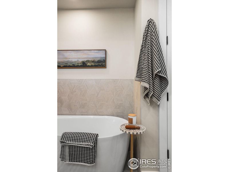 Spacious soaking tub for you to relax in