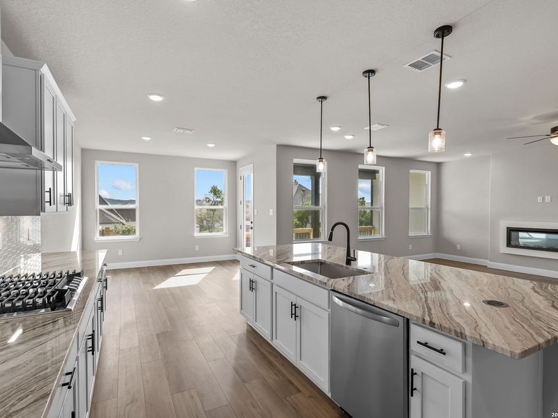 Furnished interior view inside a new home in Potranco Oaks, Castroville (Image 10).