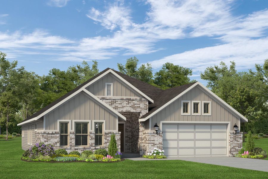 Front exterior of a home in the Sundance Cove - Paintbrush Collection community, located in Crosby, TX (Image 4).