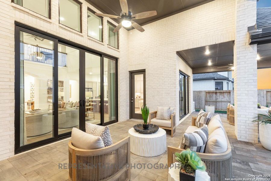 Exterior details and patio area of a home in Briggs Ranch, San Antonio (Image 2).