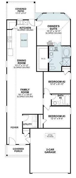 2D floor plan layout of this home in Lone Star Landing, Montgomery, TX (Image 4). 2D floor plan layout of this home in Lone Star Landing, Montgomery, TX (Image 4).