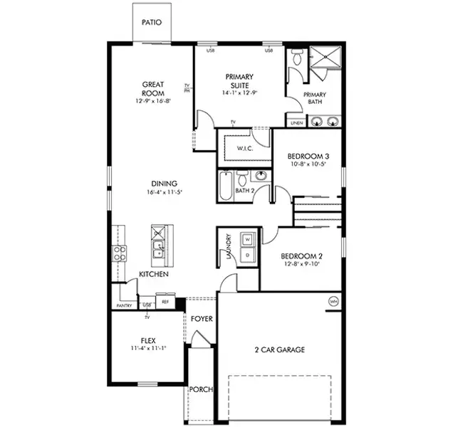 2D floor plan layout of this home in Springs at Lake Alfred - Signature Series, Lake Alfred, FL (Image 2). 2D floor plan layout of this home in Springs at Lake Alfred - Signature Series, Lake Alfred, FL (Image 2).