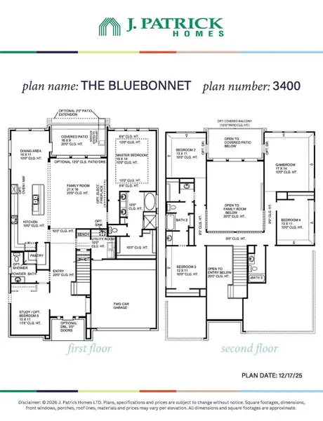 2D floor plan layout of this home in Jubilee 80′ Lots, Hockley, TX (Image 4).