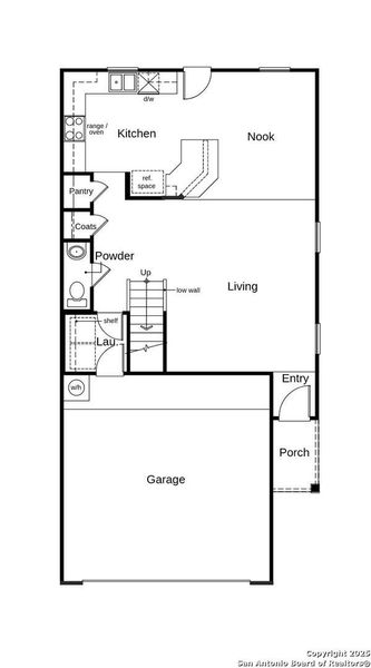 2D floor plan layout of this home in Spanish Trails Villas, San Antonio, TX (Image 3).