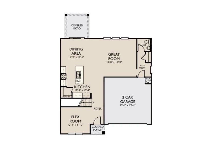 2D floor plan layout of this home in Ascent at Arbor Ridge, La Vergne, TN (Image 3).