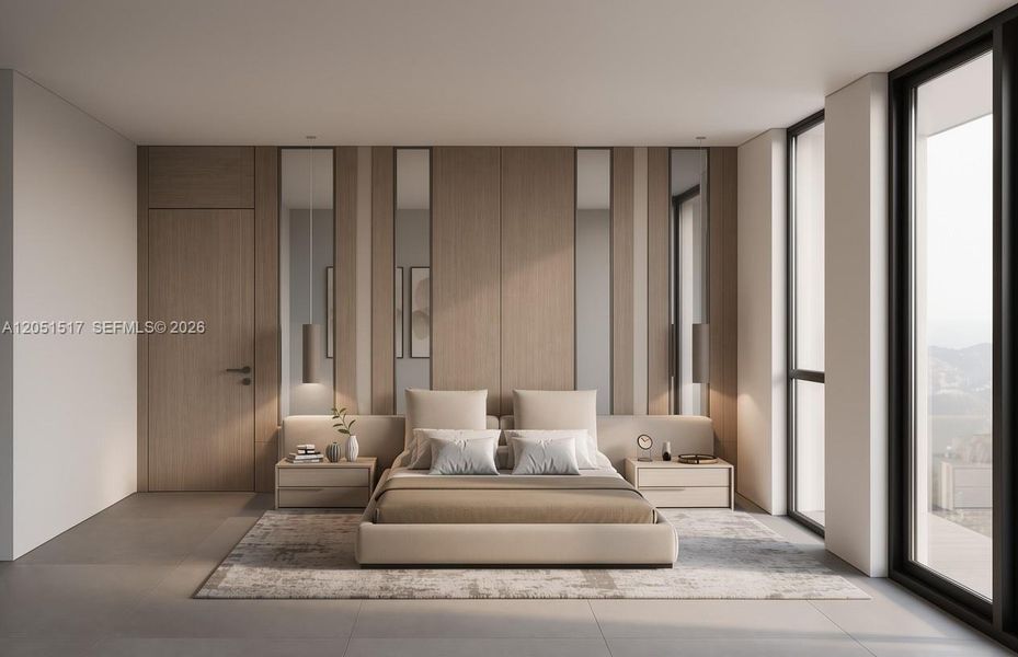 Furnished interior view inside a new home in , Miami (Image 11).