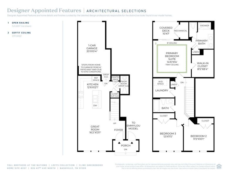 2D floor plan layout of this home in The Nations - Lofts, Nashville, TN (Image 4).