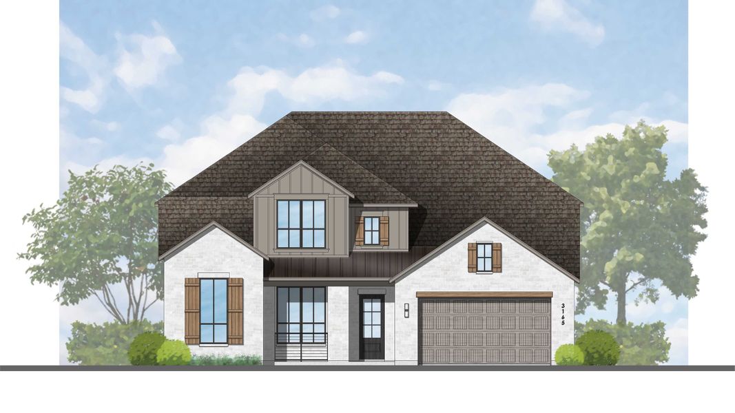 Representative rendering of the exterior for the Sheffield Plan by Highland Homes (Image 4). Representative rendering of the exterior for the Sheffield Plan by Highland Homes (Image 4).