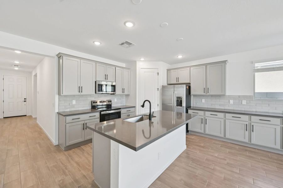 Opal RV Kitchen featuring the Foundry Collection. Not actual home