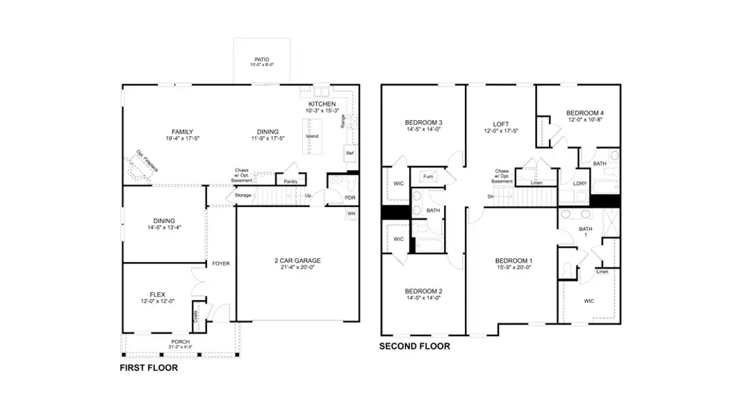 2D floor plan layout of this home in Johnson Farms, Greeneville, TN (Image 2).