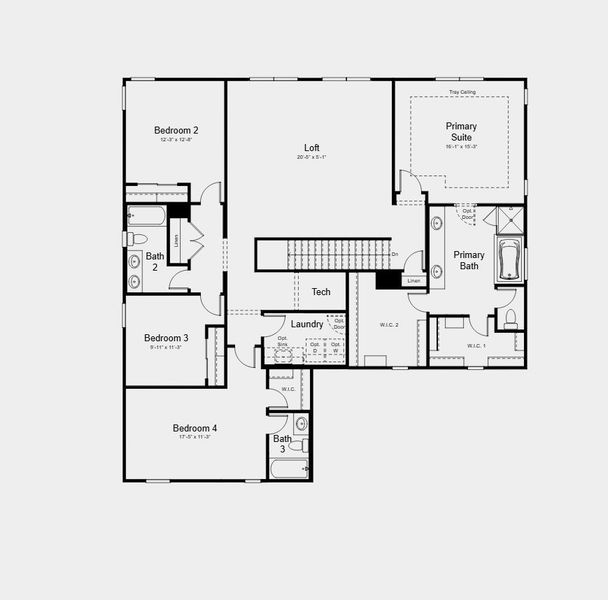 2D floor plan layout for the Glacier by Taylor Morrison in Ladera Trails, Peoria, AZ (Image 4).