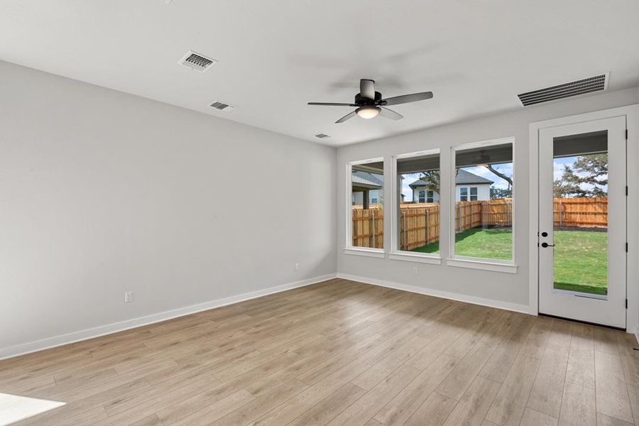 Spacious, unfurnished interior of a new home in Terrace Collection at Heritage, Dripping Springs (Image 13). Spacious, unfurnished interior of a new home in Terrace Collection at Heritage, Dripping Springs (Image 13).