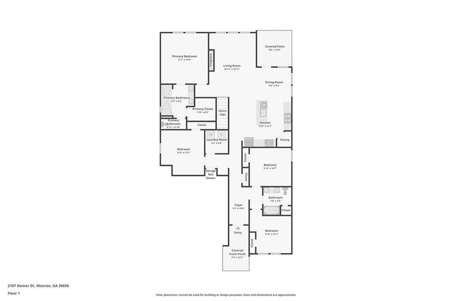 2D floor plan layout of this home in River Pointe, Monroe, GA (Image 4).
