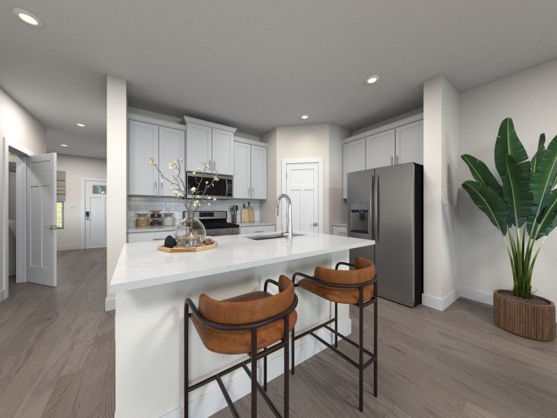 Furnished interior view inside a new home in Crossing at Abner Creek Townes, Greer (Image 2). Furnished interior view inside a new home in Crossing at Abner Creek Townes, Greer (Image 2).