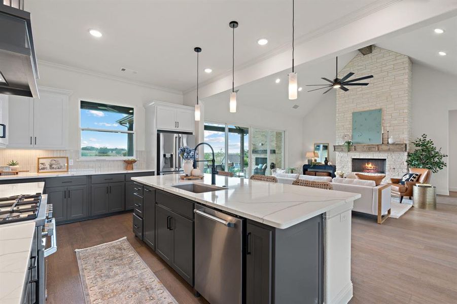 Furnished interior view inside a new home in , Rhome (Image 13).