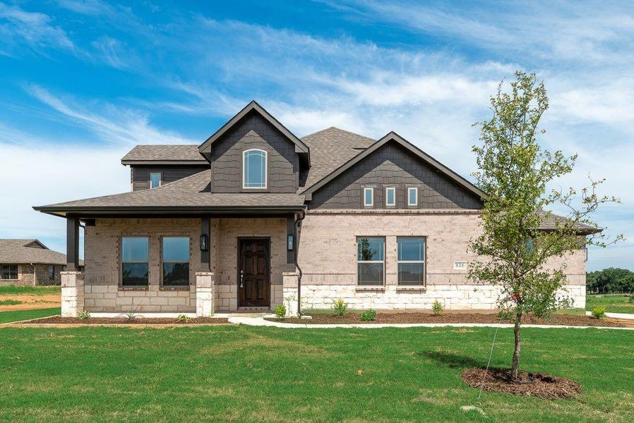 Front exterior of a new home in , Whitesboro, TX, highlighting curb appeal (Image 19).