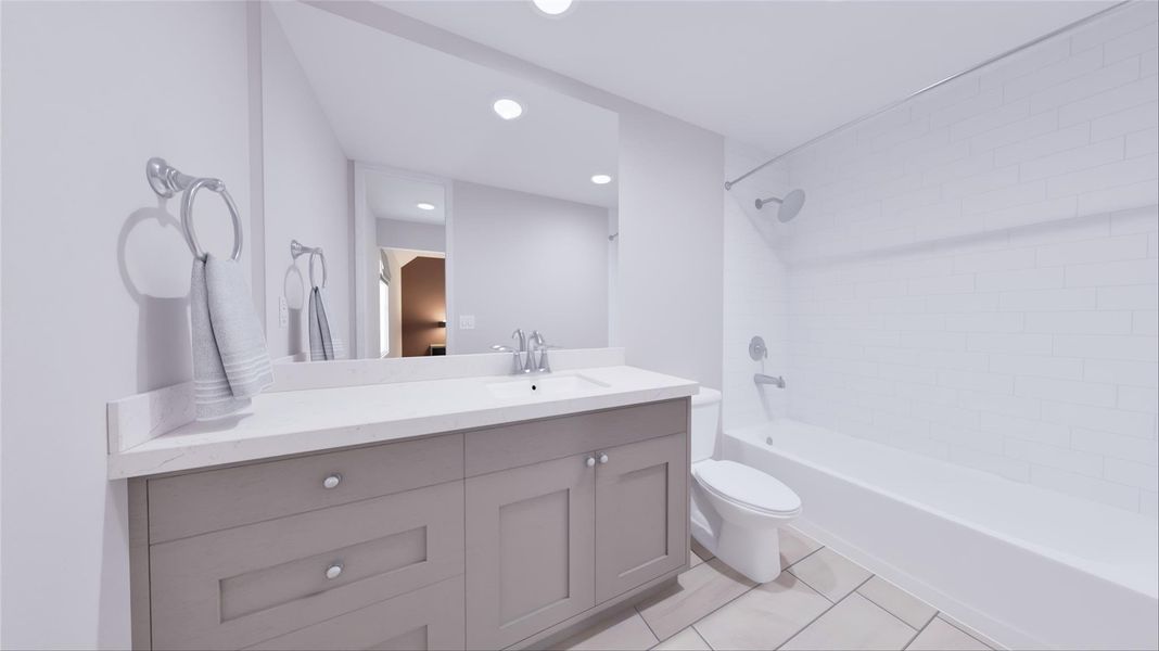 Furnished interior view inside a new home in Bridgeland, Cypress (Image 14).