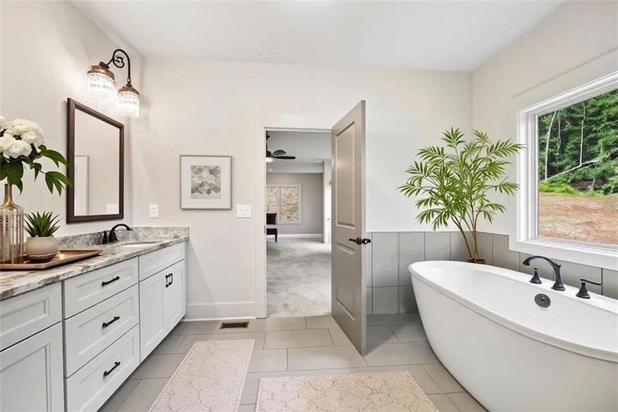 Furnished interior view inside a new home in Steeplechase, Hoschton (Image 16).