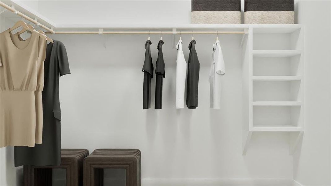 View of walk in closet