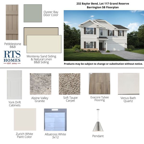 2D floor plan layout of this home in Grand Reserve, Hinesville, GA (Image 5).