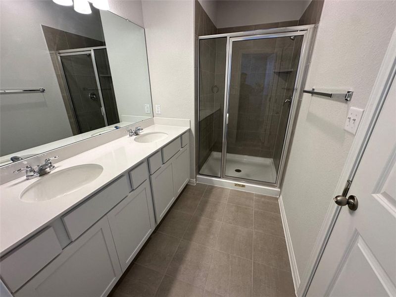 Primary Bath with Dual Vanities & Walk-in Shower