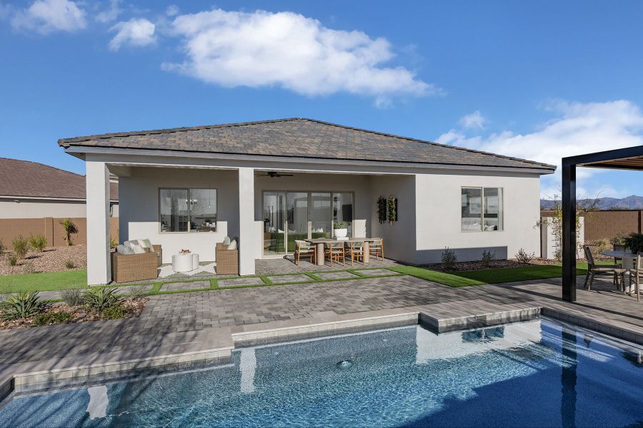 Representative exterior details of a home built from the Flint by Mattamy Homes in Bella Vista Farms, Queen Creek (Image 4).
