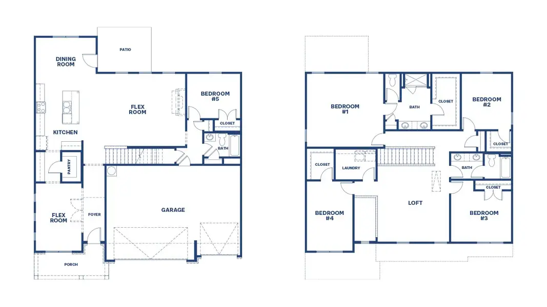 2D floor plan layout for the Emerson by D.R. Horton in Evergreen Crossing, Locust Grove, GA (Image 3).