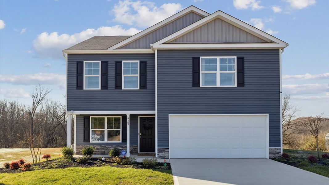 Representative exterior photo of a completed home built from the Penwell by D.R. Horton in Creekside Ridge, Dandridge, TN (Image 1).