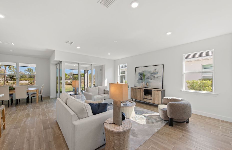 Furnished interior view inside a new home in TerraWalk at Babcock Ranch, Alva (Image 18).