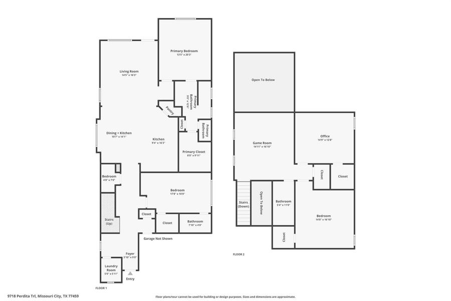 2D floor plan layout of this home in Sienna 40', Missouri City, TX (Image 5).