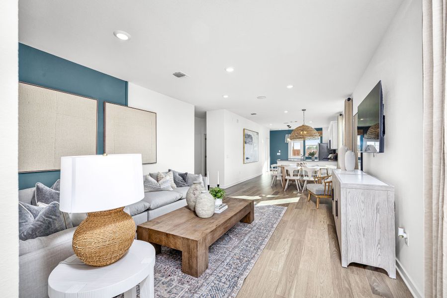 Representative furnished interior of a home built from the Afton by Pulte Homes in Saddleback at Santa Rita Ranch, Liberty Hill (Image 9).