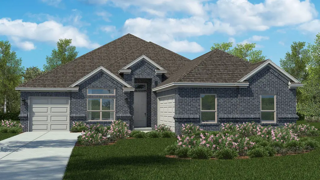 Front exterior of a new home in Lakeview Pointe, Grand Prairie, TX, highlighting curb appeal (Image 1). Front exterior of a new home in Lakeview Pointe, Grand Prairie, TX, highlighting curb appeal (Image 1).