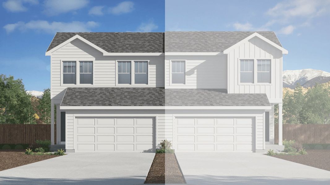 Representative exterior photo of a completed home built from the COTTONWOOD by D.R. Horton in Ellston Park, Colorado Springs, CO (Image 8).