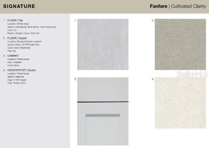 Sample of building materials used in homes in Firethorn, Parrish (Image 13).