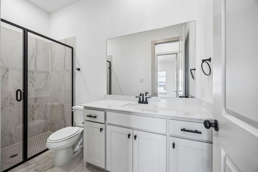 Friends and family will feel right at home in either of the beautifully finished guest baths. Friends and family will feel right at home in either of the beautifully finished guest baths.