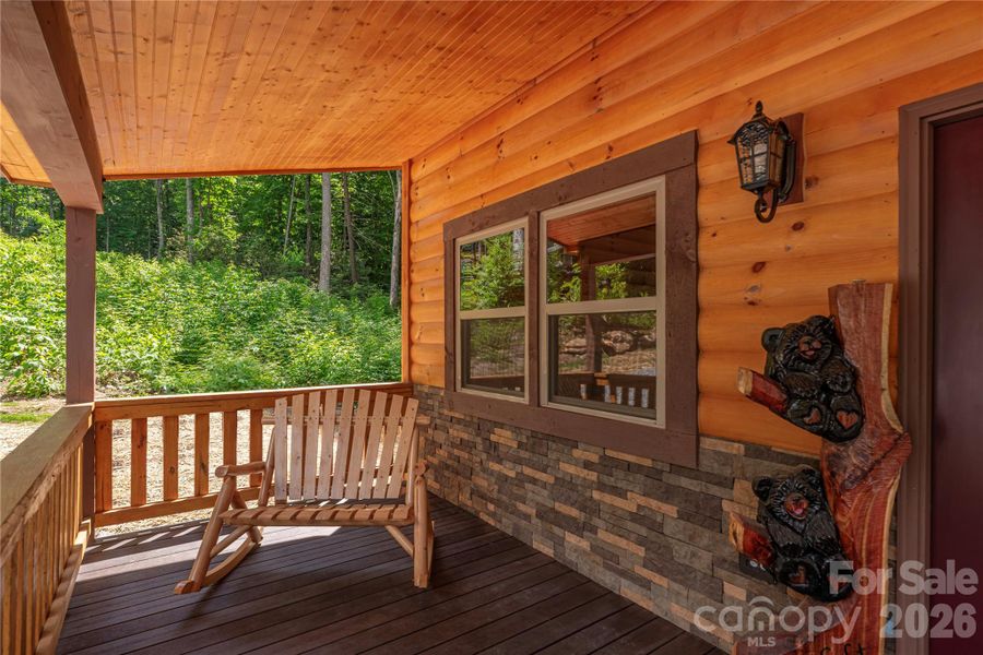 Exterior details and patio area of a home in , Maggie Valley (Image 19).