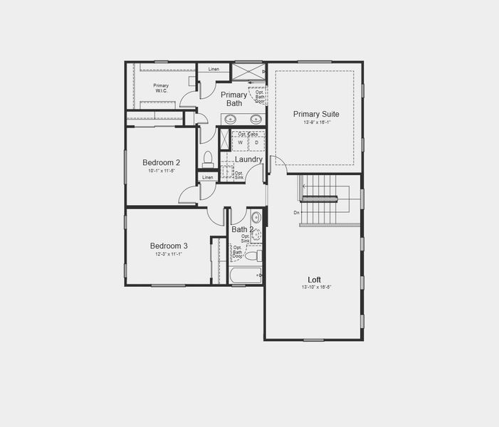 2D floor plan layout for the Paisley by Taylor Morrison in La Mira, Mesa, AZ (Image 5).