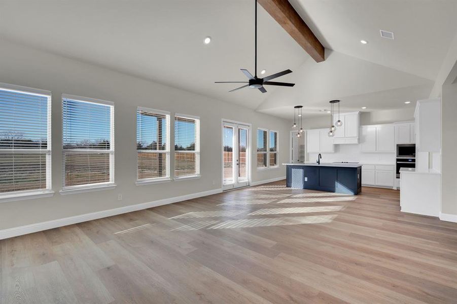 Beautiful wood beam in living room