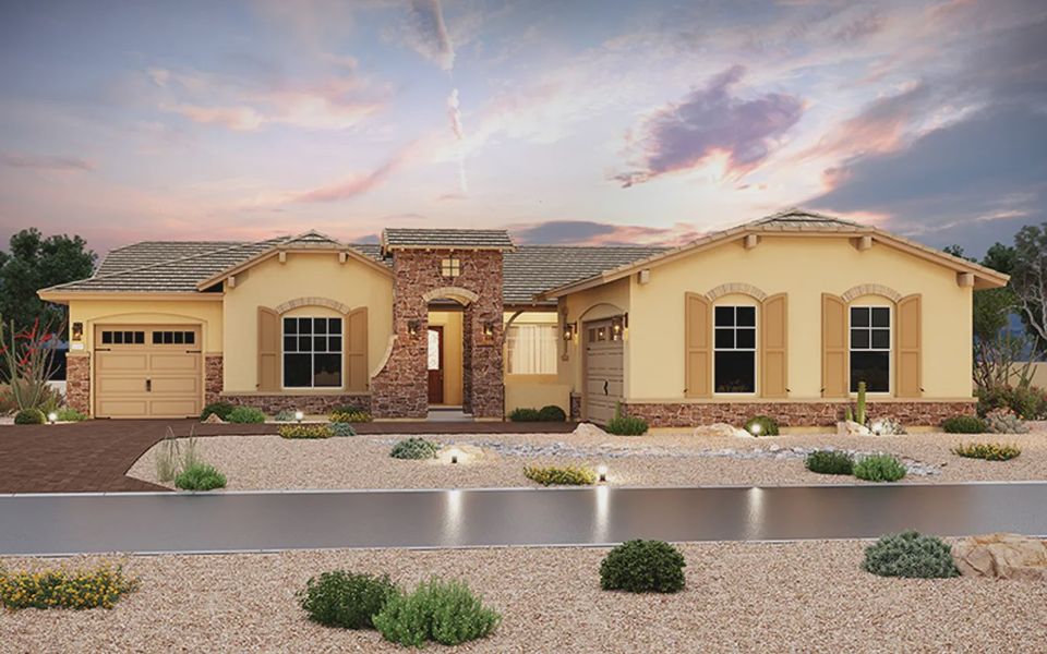 Representative exterior photo of a completed home built from the Evora by Elliott Homes in Bellero Estates, Queen Creek, AZ (Image 20).
